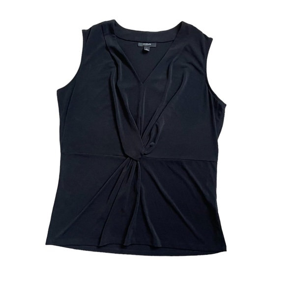 Alfani casual black front knot sleeveless v-neck blouse - Picture 10 of 10